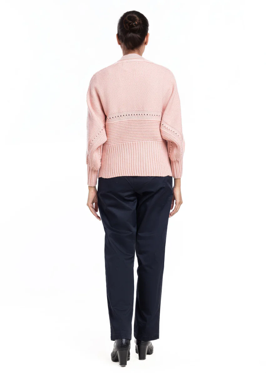 Pink-V-Cardigan Full Sleeves Sweater (25Y-001-67) - Image 4