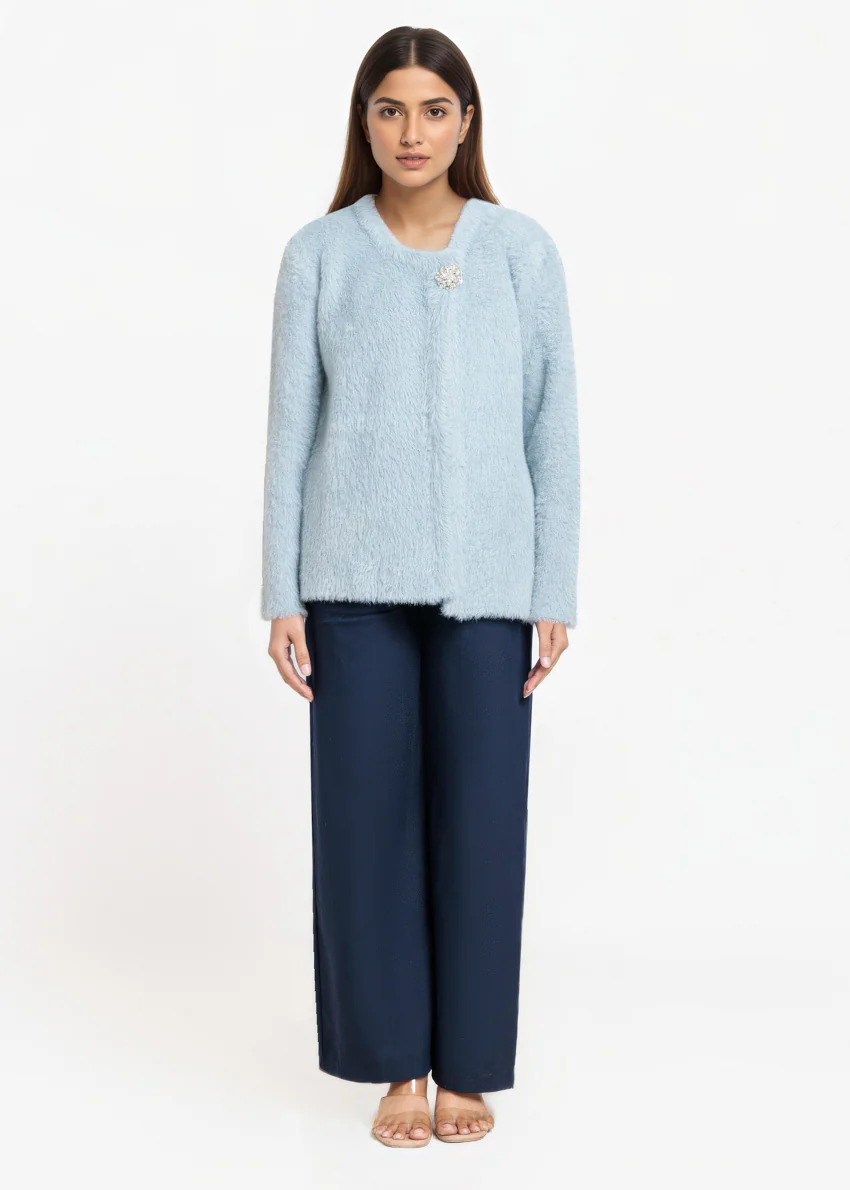 Grey-Round Neck Full Sleeves Cardigan Sweater (25Y-003-67) - Image 3
