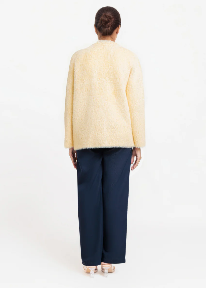 Yellow-Round Neck Full Sleeves Cardigan Sweater (25Y-003-67) - Image 2