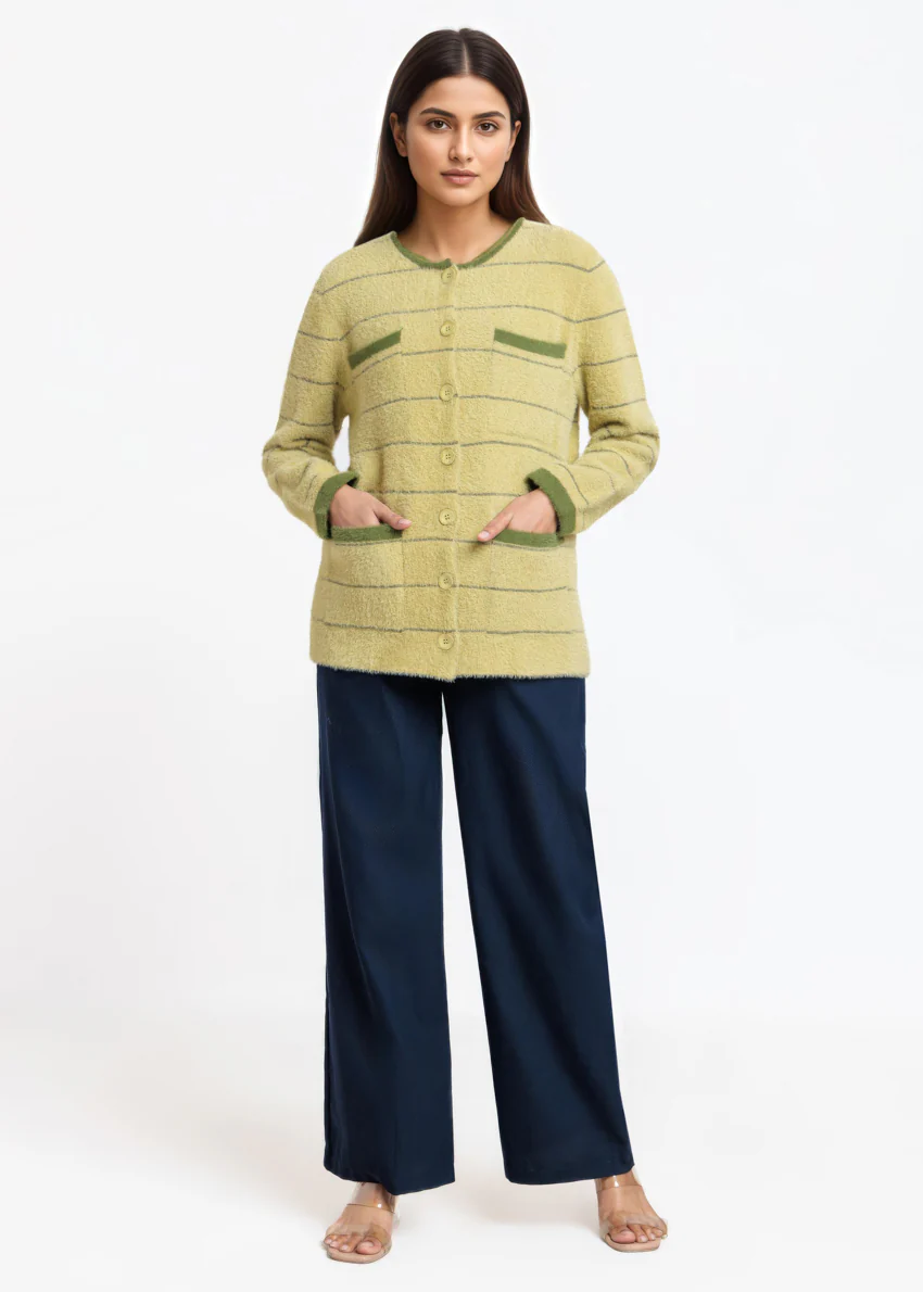 Mt-Green-Round Neck Full Sleeves Cardigan Sweater (25Y-004-67) - Image 3