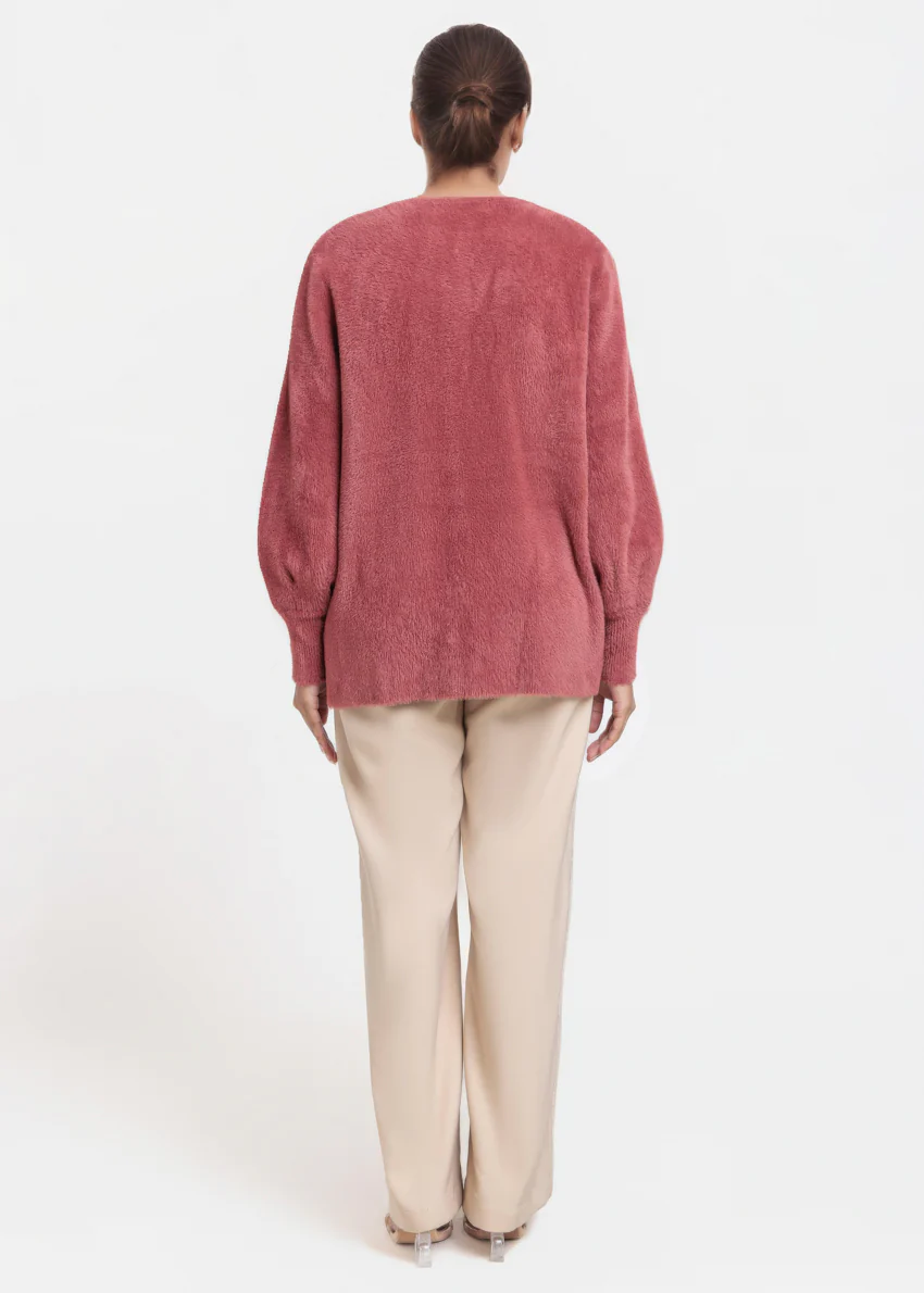 Brick-Round Neck Full Sleeves Cardigan Sweater (25Y-005-67) - Image 2