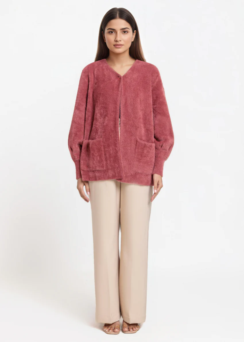 Brick-Round Neck Full Sleeves Cardigan Sweater (25Y-005-67) - Image 5