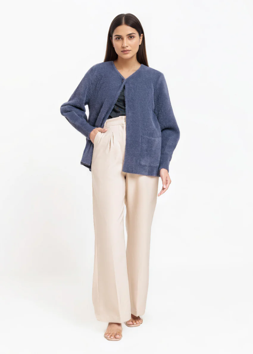 Grey-Round Neck Full Sleeves Cardigan Sweater (25Y-005-67) - Image 3