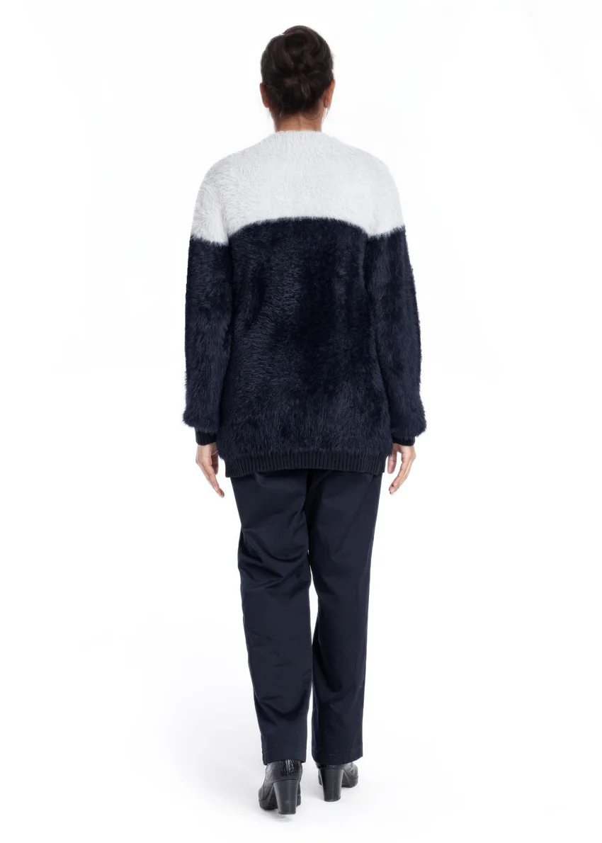 Black-Round Neck Cardigan Full Sleeves Sweater (25Y-007-67) - Image 2