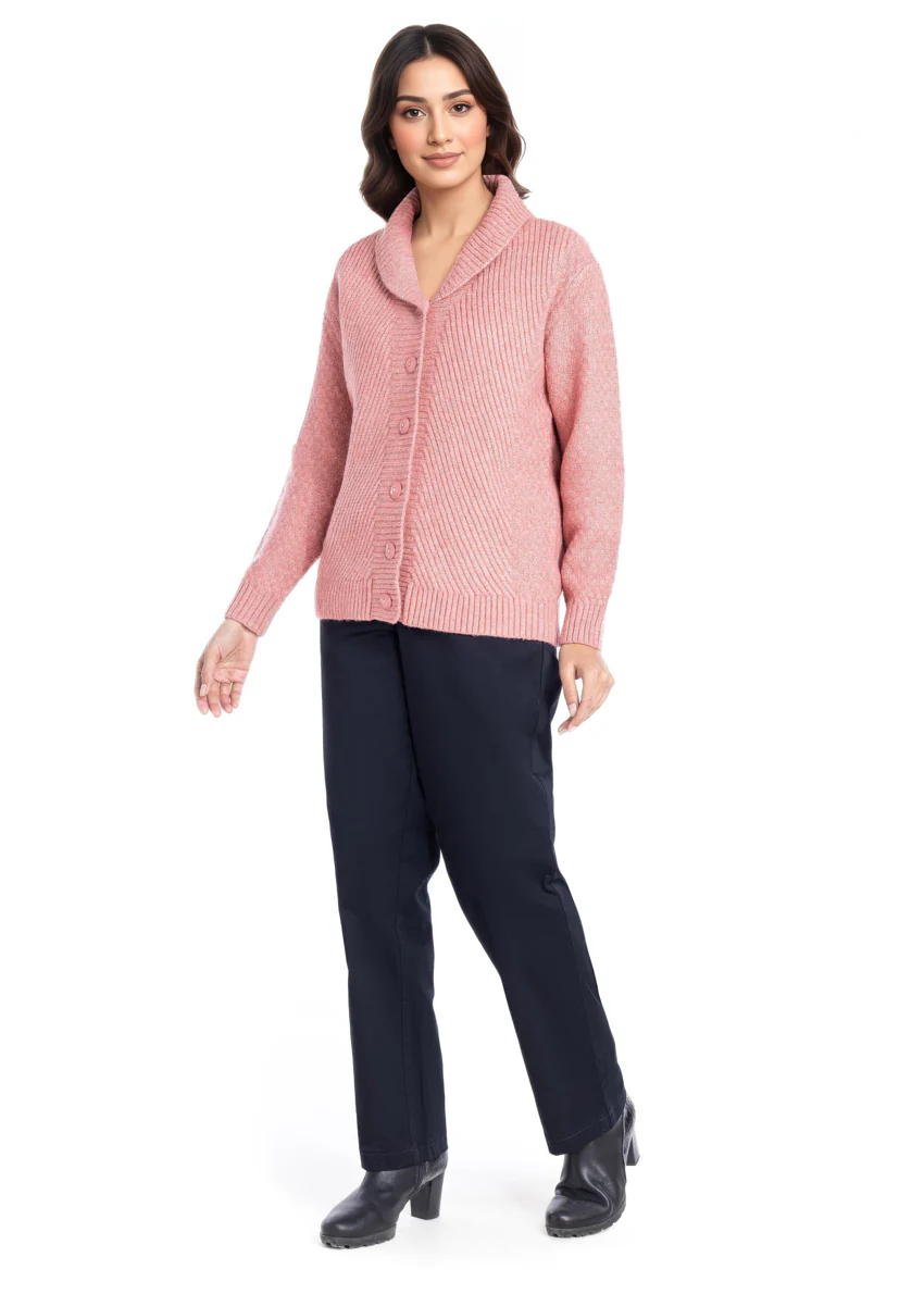 Rose-Shawl Collar Full Sleeves Cardigan Sweater (25Y-008-67) - Image 3