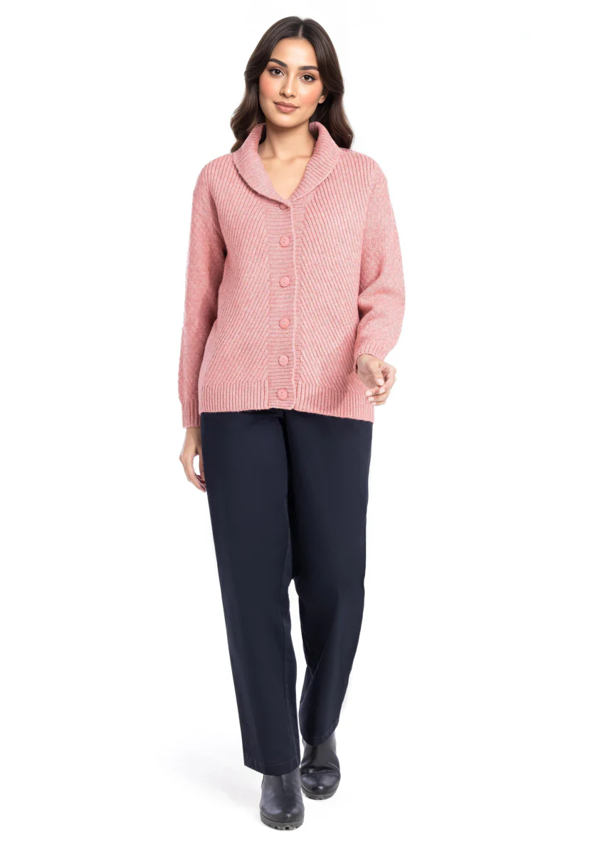Rose-Shawl Collar Full Sleeves Cardigan Sweater (25Y-008-67) - Image 5