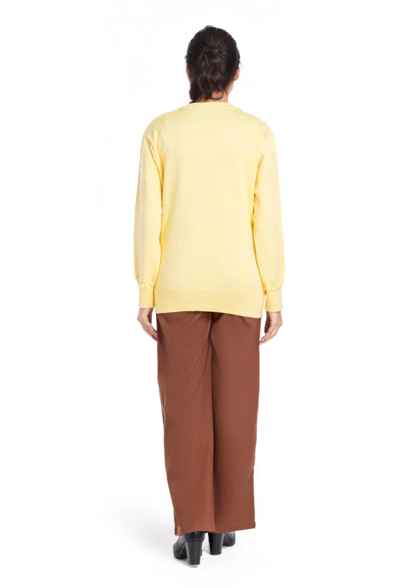 Lemon-Round Neck Full Sleeves Cardigan Sweater (25Y-010-67) - Image 2