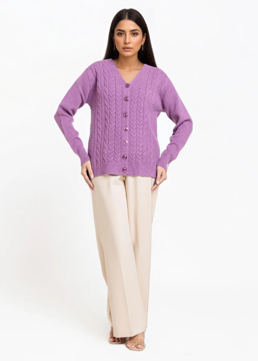 D-Plum-V-Cardigan Full Sleeves Sweater (25Y-015-67) - Image 4