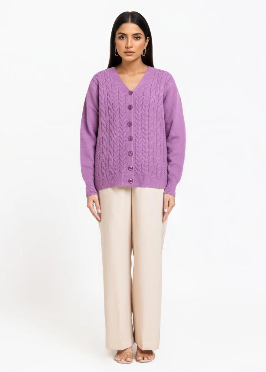 D-Plum-V-Cardigan Full Sleeves Sweater (25Y-015-67) - Image 5