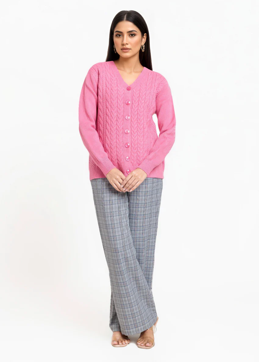 Pink-V-Cardigan Full Sleeves Sweater (25Y-015-67) - Image 5