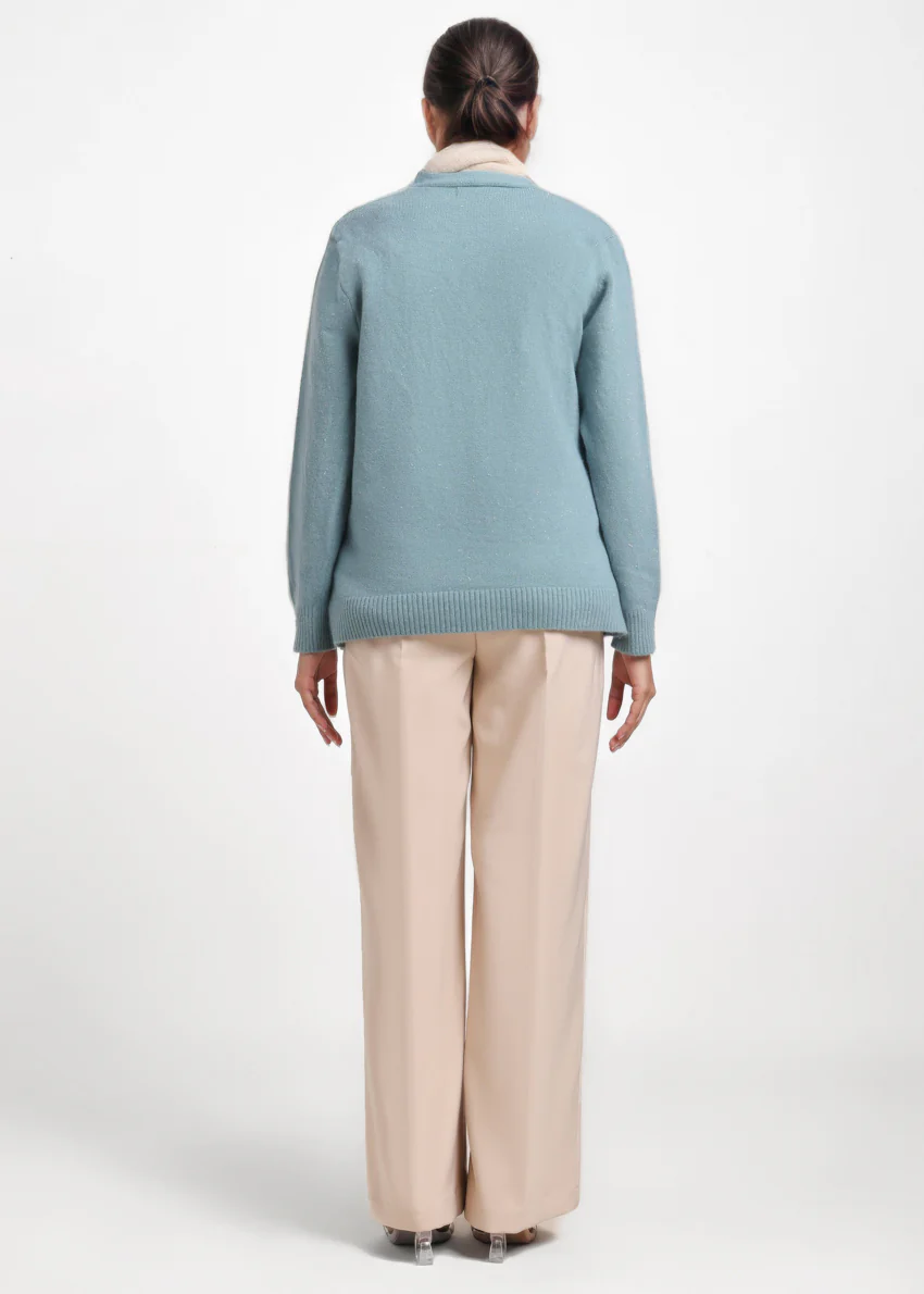 Blue-V-Cardigan Full Sleeves Sweater (25Y-019-67) - Image 2