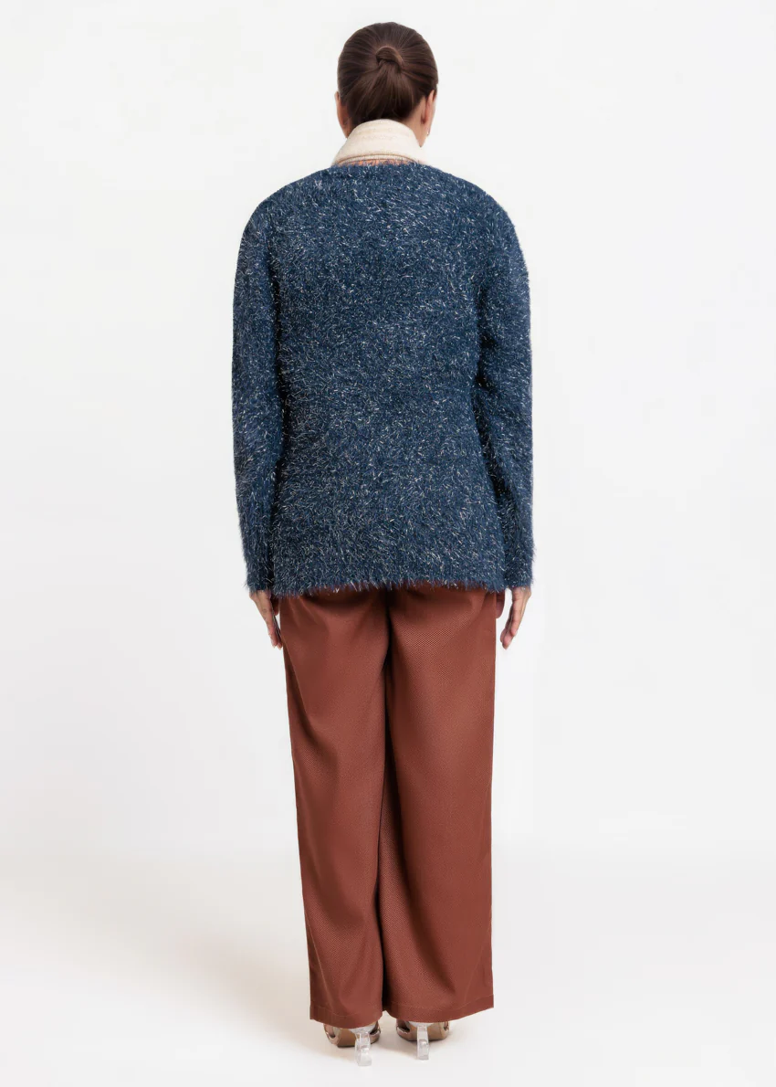 Navy-V-Cardigan Full Sleeves Sweater (25Y-020-67) - Image 2