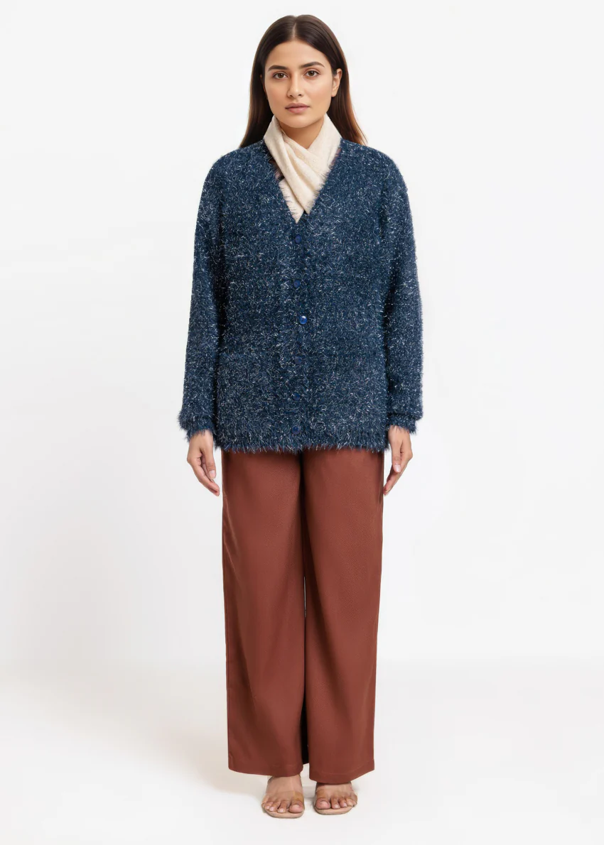 Navy-V-Cardigan Full Sleeves Sweater (25Y-020-67) - Image 3