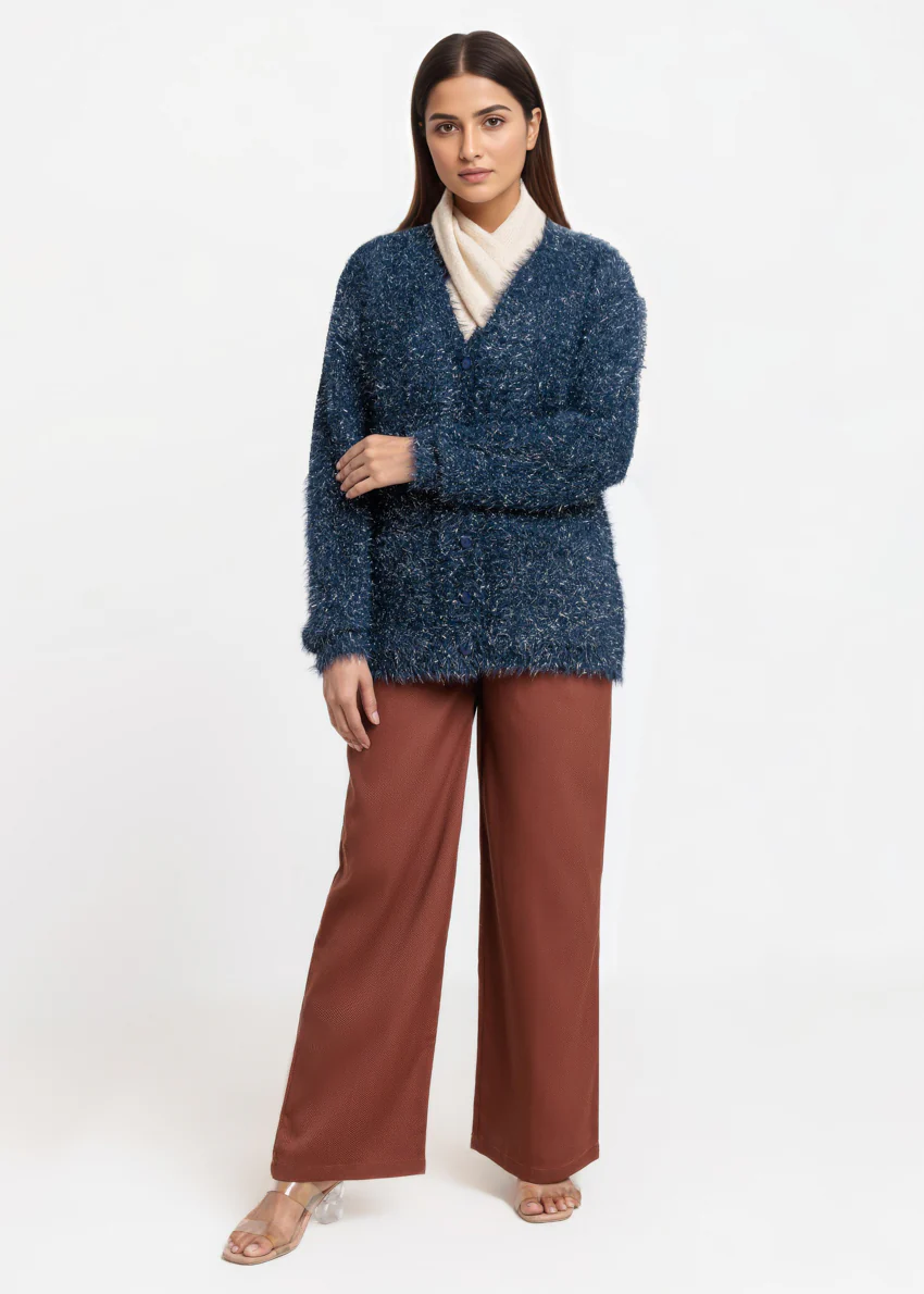 Navy-V-Cardigan Full Sleeves Sweater (25Y-020-67) - Image 4