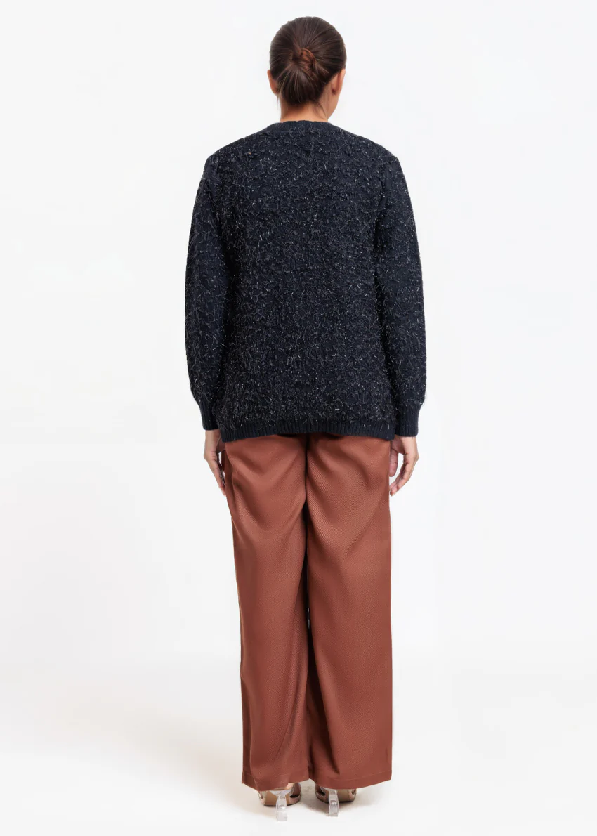 Black-Round Neck Full Sleeves Cardigan Sweater (25Y-021-67) - Image 2