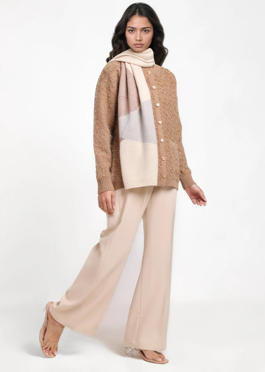 Khaki-Round Neck Full Sleeves Cardigan Sweater (25Y-021-67) - Image 4