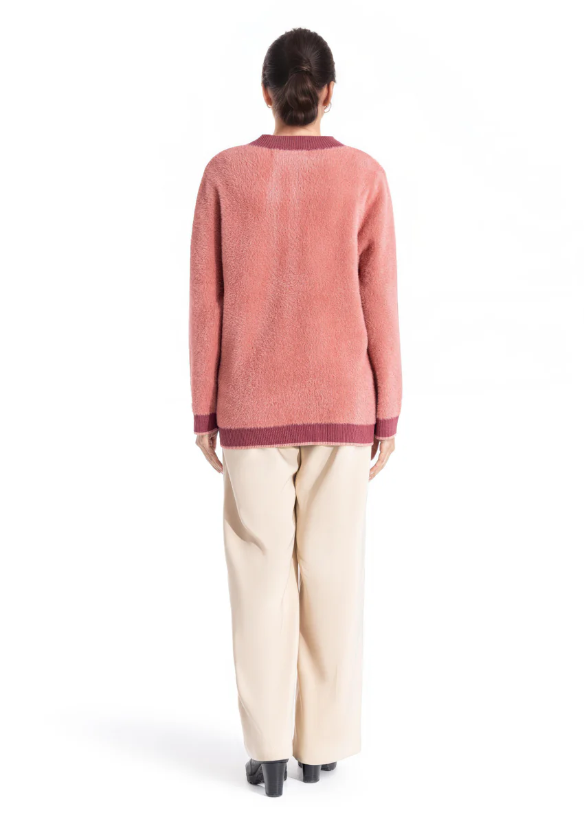 Brick-Round Neck Full Sleeves Cardigan Sweater (25Y-029-67) - Image 4