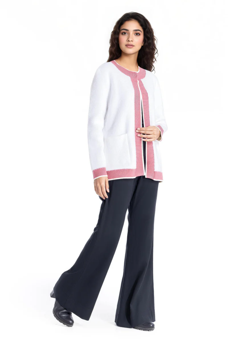 White-Round Neck Full Sleeves Cardigan Sweater (25Y-029-67) - Image 5