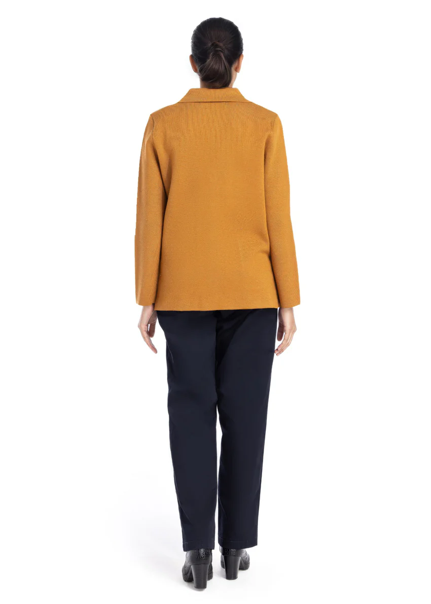 Mustard-Notched Collar Full Sleeves Cardigan Sweater (25Y-030-67) - Image 2