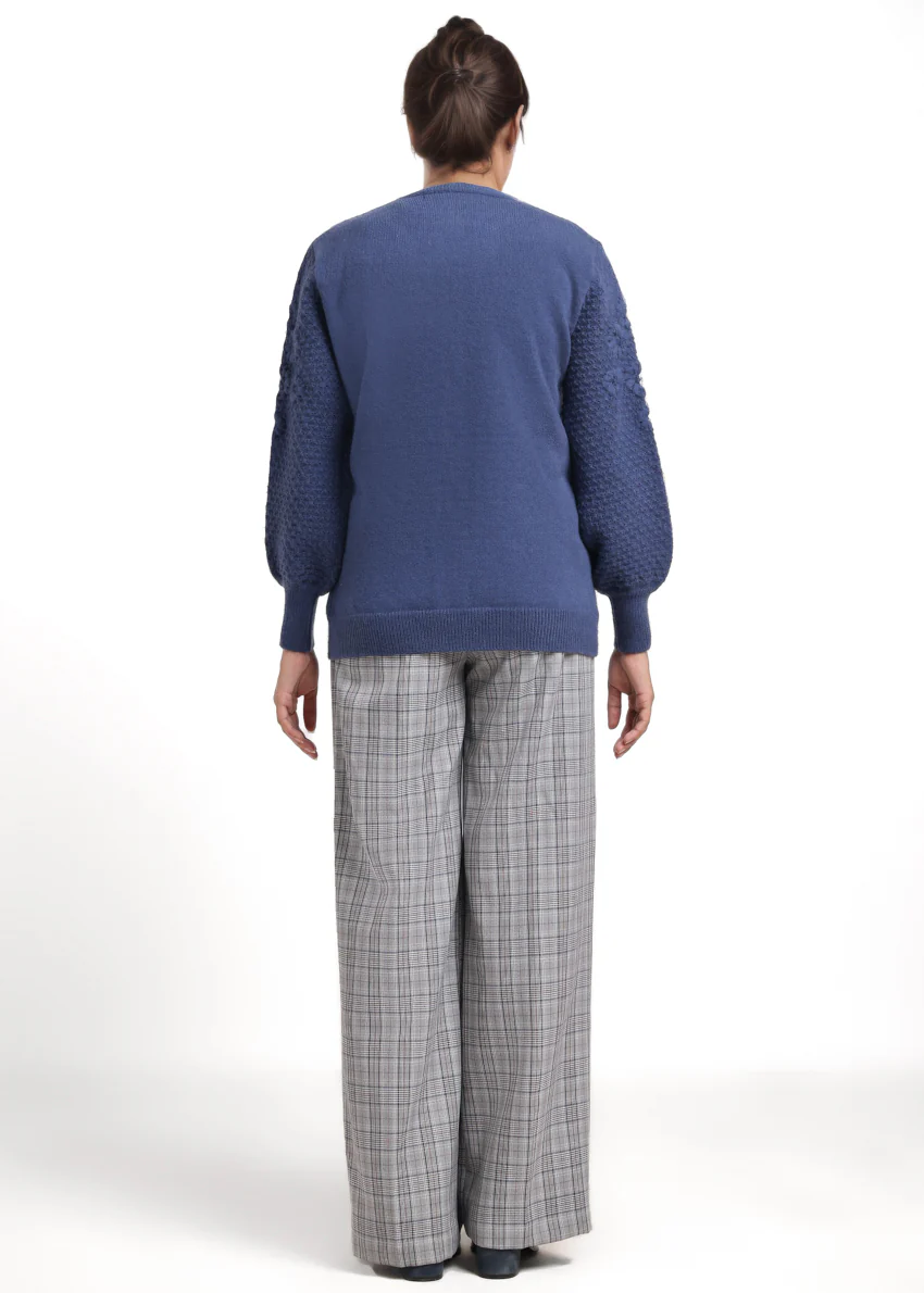Blue-Round Neck Full Sleeves Cardigan Sweater (25Y-032-67) - Image 2