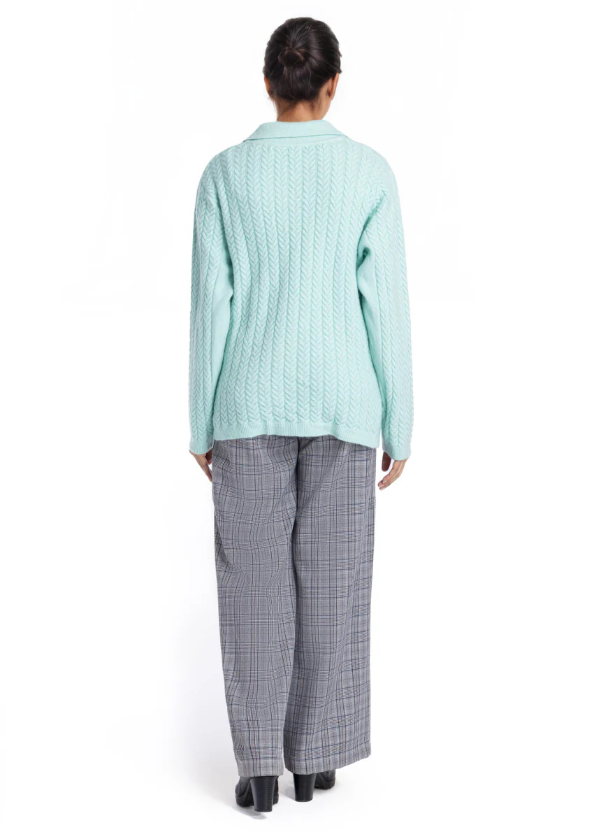 L-Turqs-Wing Collar Full Sleeves Cardigan Sweater (25Y-033-67) - Image 2
