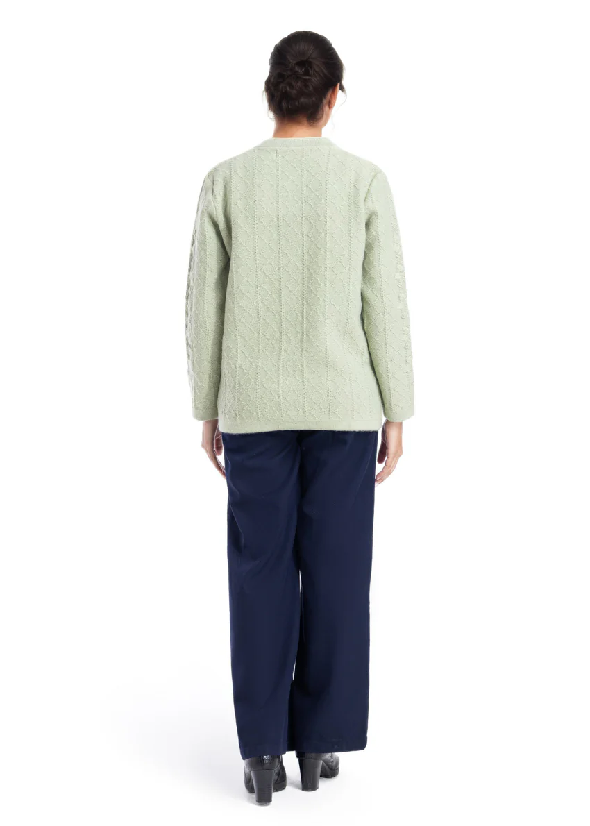 Green-Round Neck Full Sleeves Cardigan Sweater (25Y-036-67) - Image 3
