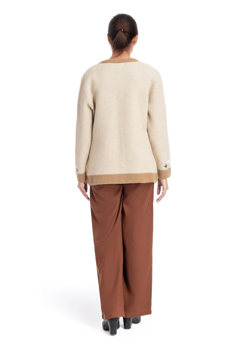 Stone-Round Neck Full Sleeves Cardigan Sweater (25Y-038-67) - Image 3