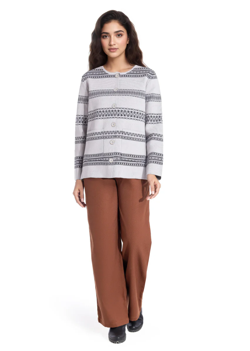 Ash-Round Neck Full Sleeves Cardigan Sweater (25Y-039-67) - Image 3