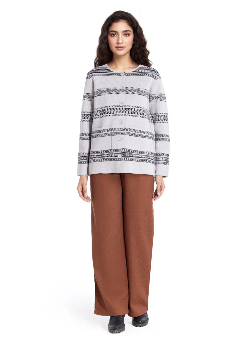 Ash-Round Neck Full Sleeves Cardigan Sweater (25Y-039-67) - Image 4