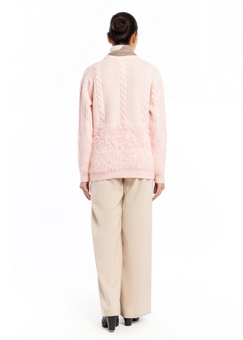 L-Pink-V-Cardigan Full Sleeves Sweater (25Y-042-67) - Image 2