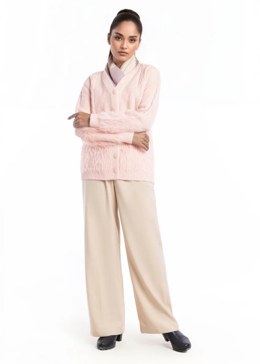 L-Pink-V-Cardigan Full Sleeves Sweater (25Y-042-67) - Image 4