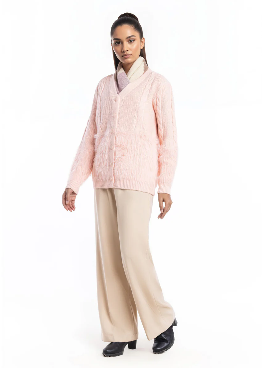 L-Pink-V-Cardigan Full Sleeves Sweater (25Y-042-67) - Image 5