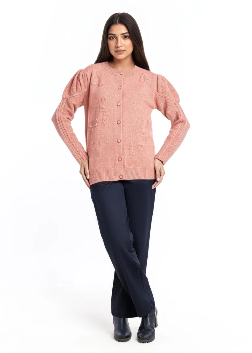 Rose-Round Neck Cardigan Full Sleeves Sweater (25Y-043-67) - Image 3
