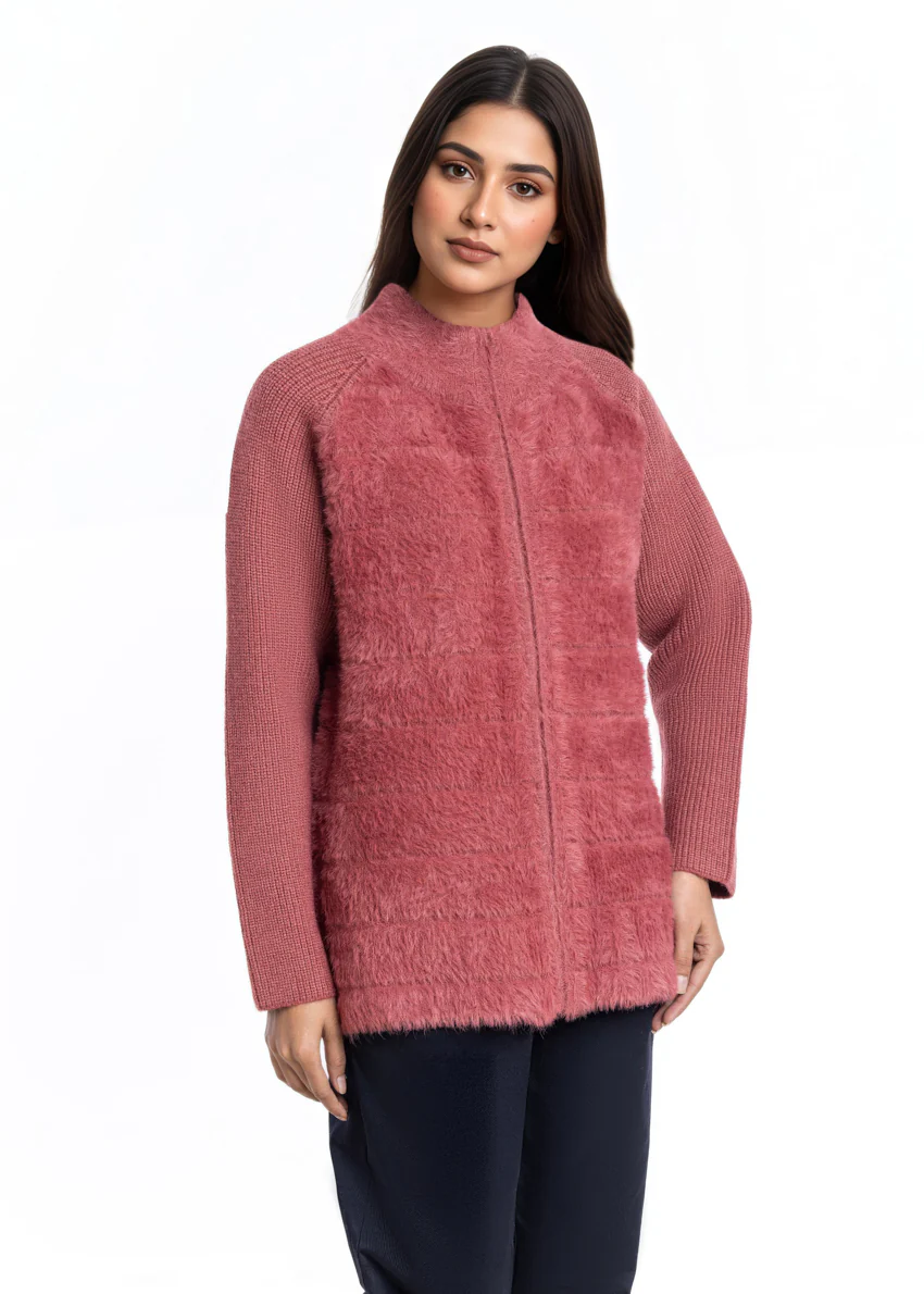 Brick-Turtle Neck Collar Zipper Reglan Sleeves Sweater (25Y-044-67) - Image 3