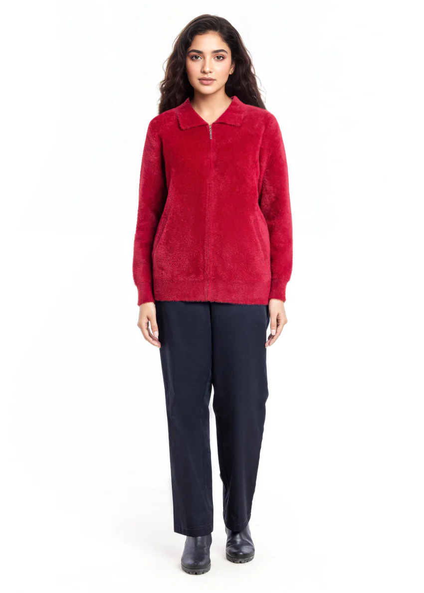 Red-Wing Collar Zipper Full Sleeves Sweater (25Y-045-67) - Image 5