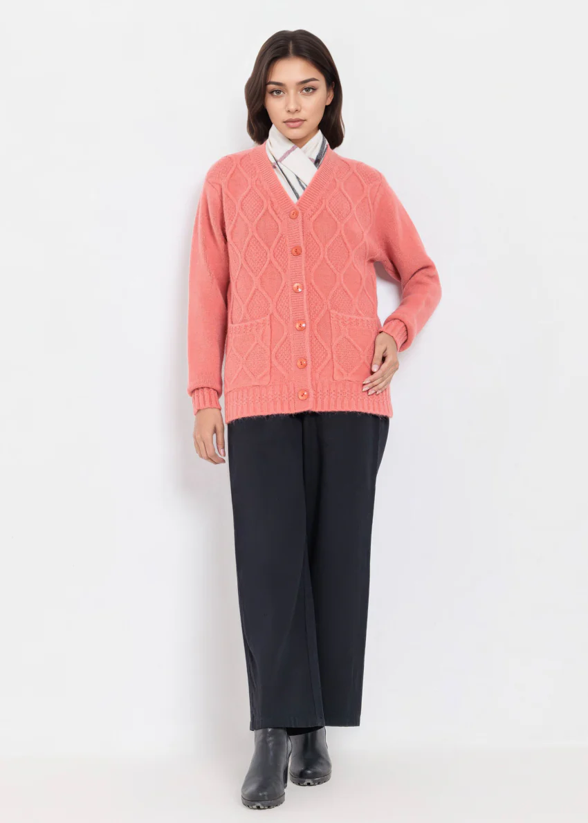 Rose-V-Cardigan Full Sleeves Sweater (25Y-053-67) - Image 4