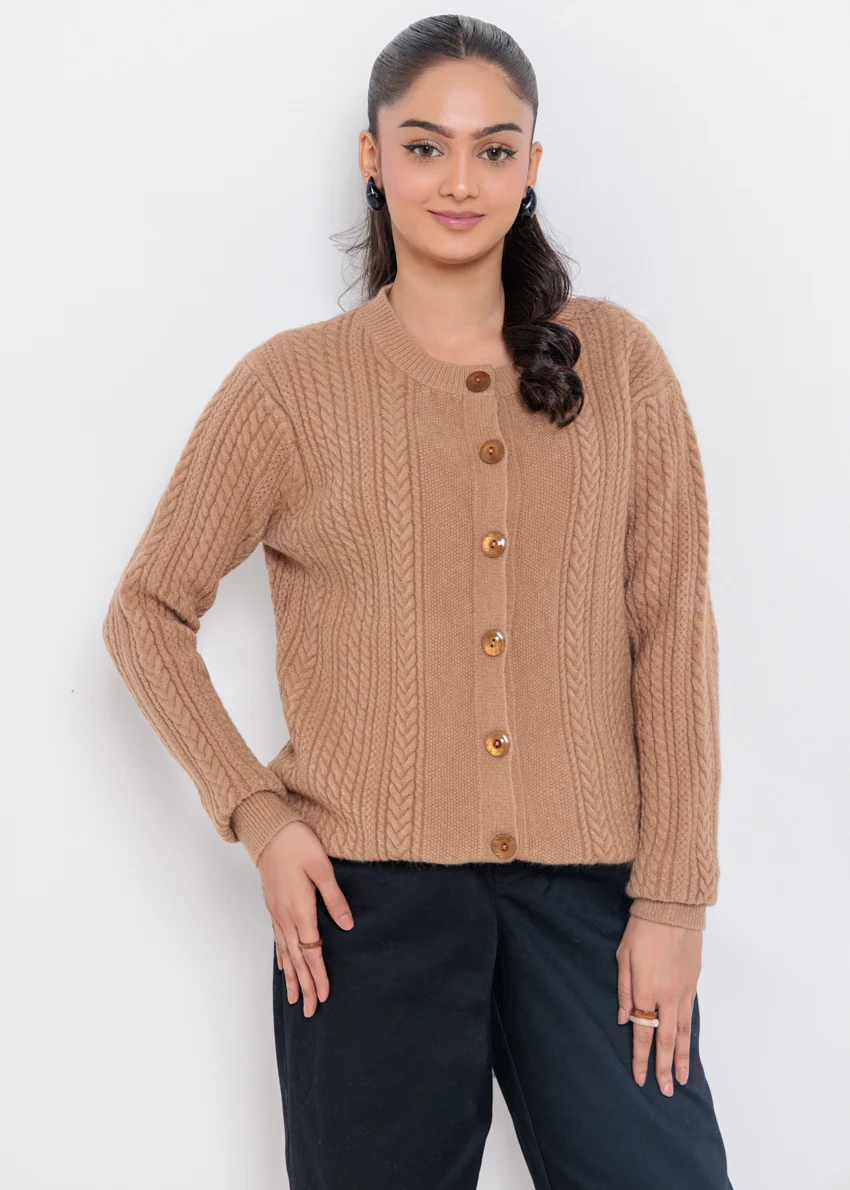 Coconut-Round Neck Cardigan Full Sleeves Sweater (25Y-054-67) - Image 2