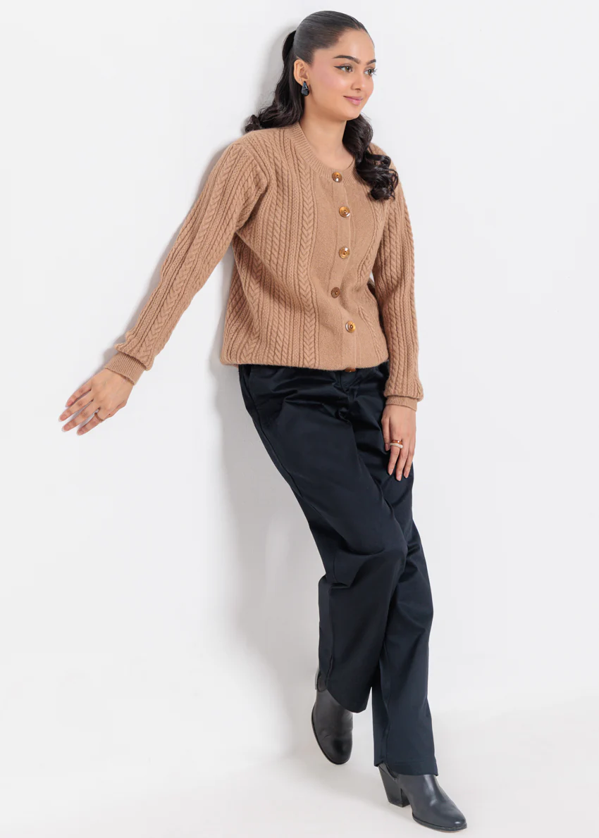 Coconut-Round Neck Cardigan Full Sleeves Sweater (25Y-054-67) - Image 3