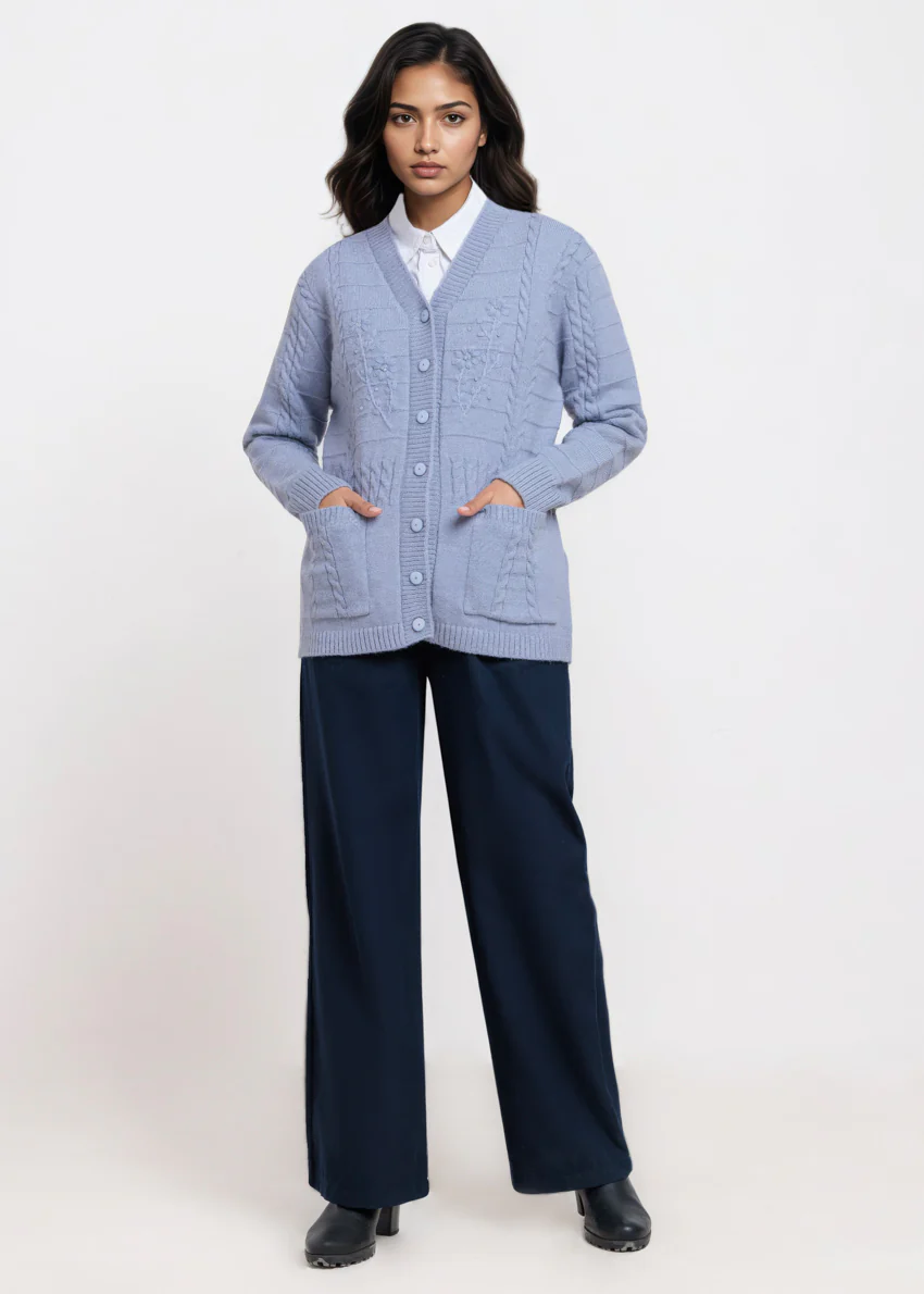 G-Blue-V-Cardigan Full Sleeves Sweater (25Y-062-67) - Image 3