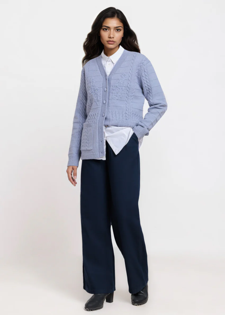 G-Blue-V-Cardigan Full Sleeves Sweater (25Y-062-67) - Image 4
