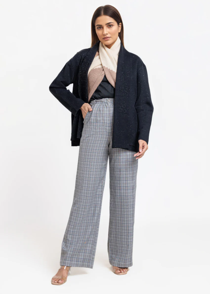 Black-V-Cardigan Full Sleeves Sweater (25Y-065-67) - Image 4