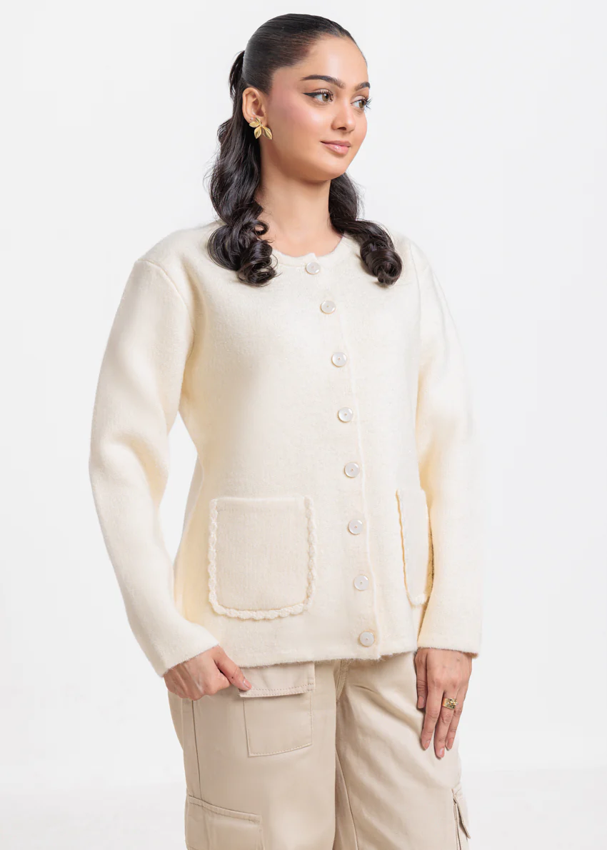 Cream-Round Neck Full Sleeves Sweater (25Y-066-67) - Image 5