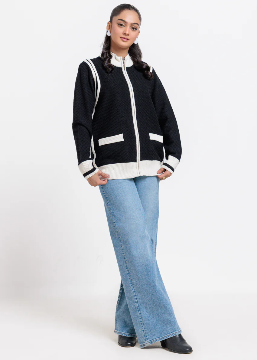 Black-Turtle Neck Zipper Full Sleeves Sweater (25Y-067-67) - Image 3