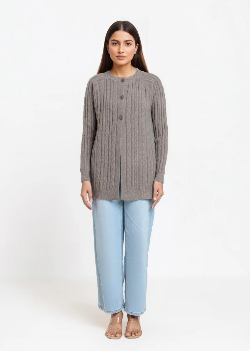 Shark-Round Neck Full Sleeves Cardigan Sweater (25Y-068-67) - Image 5