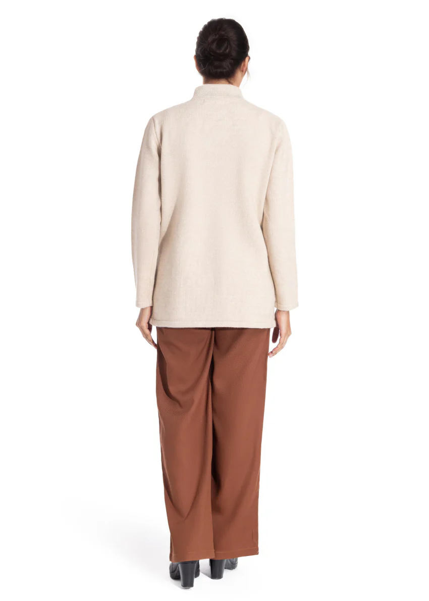 Stone-High Neck Collar Full Sleeves Cardigan Sweater (25Y-069-67) - Image 2
