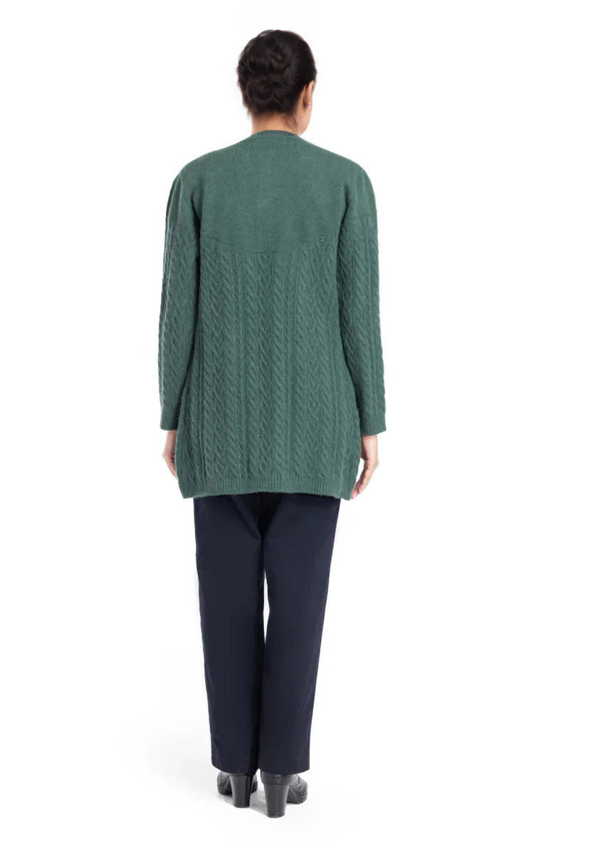 Green-Round Neck Full Sleeves Cardigan Sweater (25Y-077-67) - Image 2