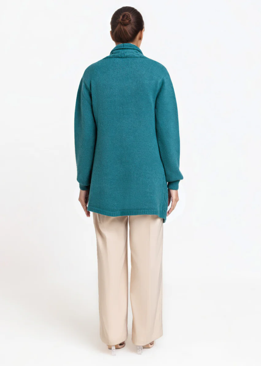 Green-Shawl Collar Full Sleeves Cardigan Sweater (25Y-078-67) - Image 2