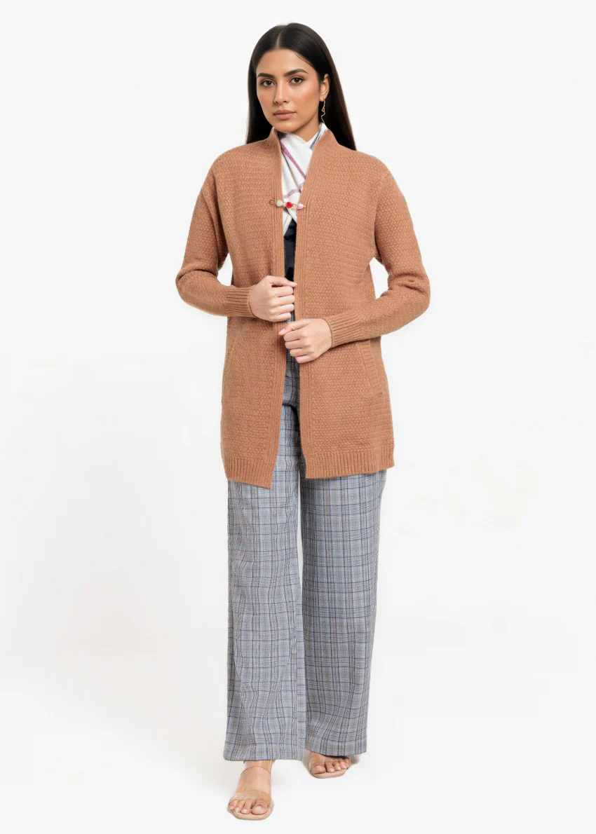 Copper-Round Neck Full Sleeves Cardigan Sweater (25Y-083-67) - Image 4