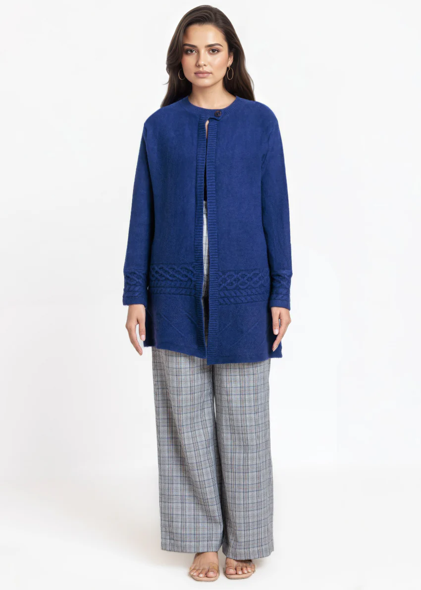 Navy-Round Neck Full Sleeves Cardigan Sweater (25Y-085-67) - Image 5