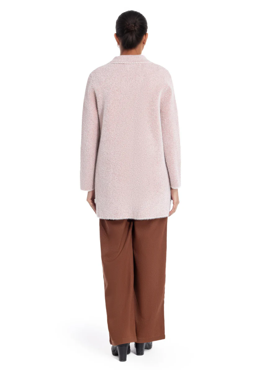 Cream-Notched Collar Full Sleeves Cardigan Sweater (25Y-087-67) - Image 2